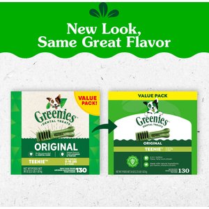 Greenies Teenie Natural Original Chicken Flavor Dental Dog Treats, 130 count