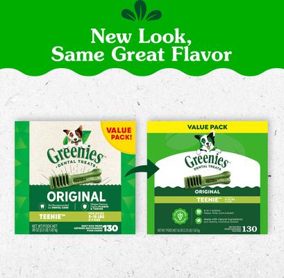 Show full view: Greenies Teenie Natural Original Chicken Flavor Dental Dog Treats, 130 count slide 3 of 10