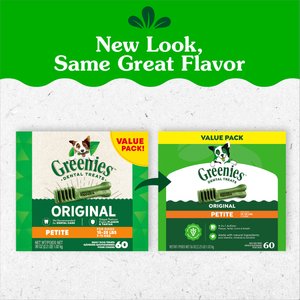 Greenies Petite Natural Original Chicken Flavor Dental Dog Treats, 60 count