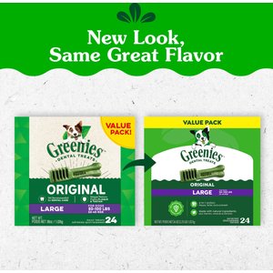 Greenies Large Natural Original Chicken Flavor Dental Dog Treats, 24 count