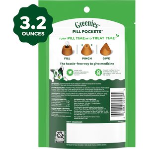 Greenies Pill Pockets Canine Chicken Flavor Natural Dog Treats, Tablet Size, 30 count