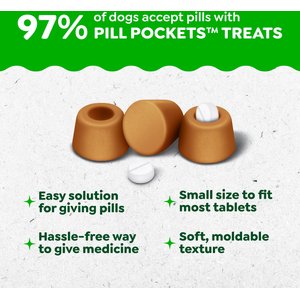 Greenies Pill Pockets Canine Chicken Flavor Natural Dog Treats, Tablet Size, 30 count