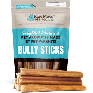 Raw Paws 6-inch Standard Bully Sticks Dog Treats, 10 count