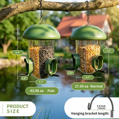 Show full view: LONA Love Nature Weatherproof Finch Wild Bird Tube Feeder, Green, 800-mL slide 5 of 10