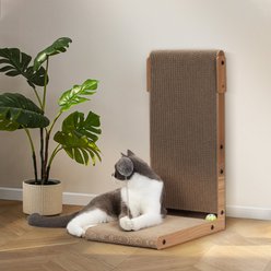 Coziwow L-Shaped Cat Scratcher Toy, Walnut