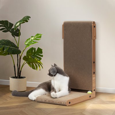 Coziwow Coziwow L-Shaped Cat Scratcher Toy, Walnut