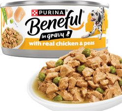 Purina Beneful Chicken with Peas in Gravy Wet Dog Food, 5.5-oz can, 12 count