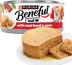 Purina Beneful Loaf Beef & Peas Wet Dog Food, 5.5-oz can, 12 count