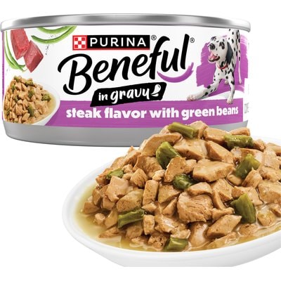 Purina Beneful Purina Beneful Steak with Green Beans in Gravy Wet Dog Food, 5.5-oz can, 12 count