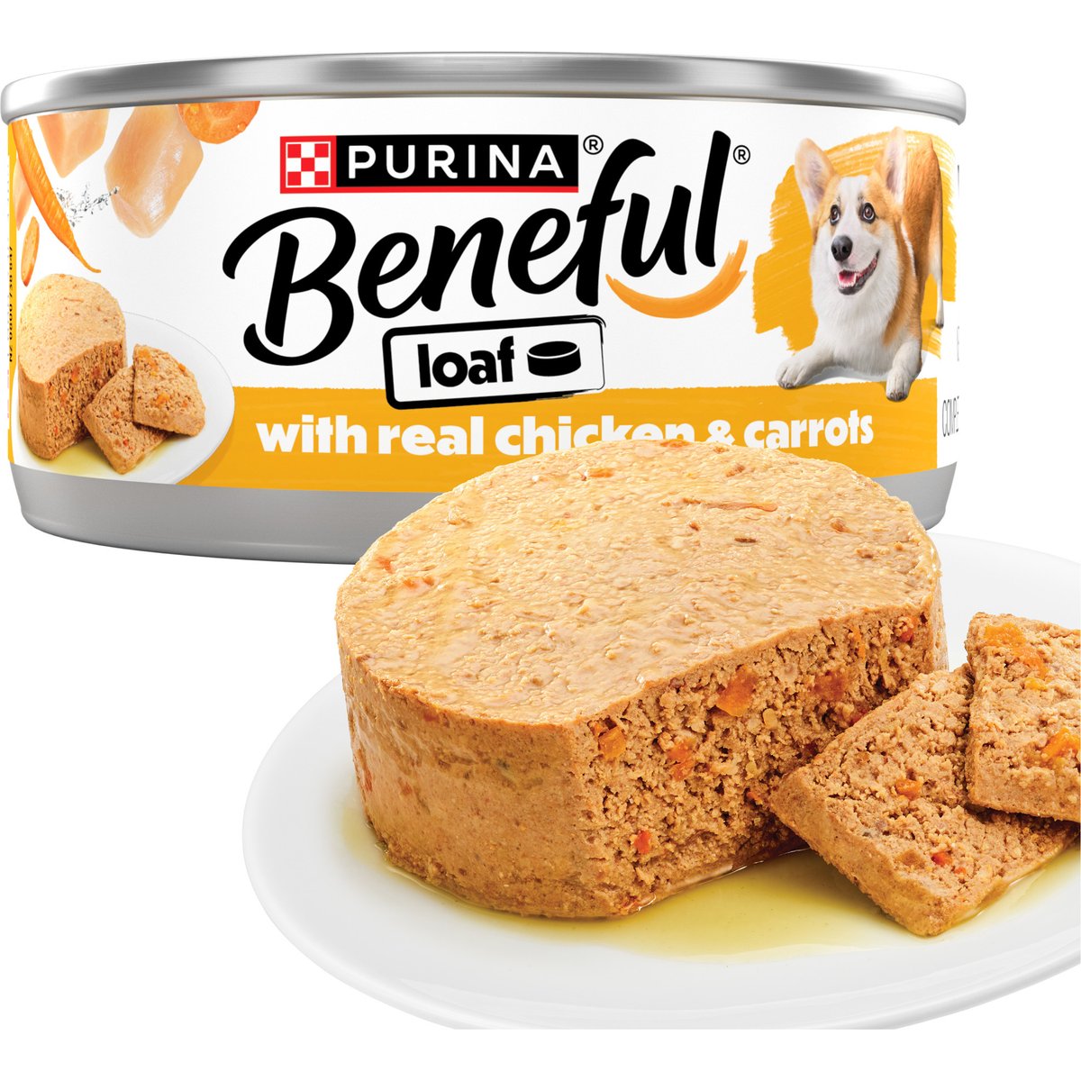 Purina Beneful Loaf Chicken & Carrot Wet Dog Food, 5.5-oz can, 12 count