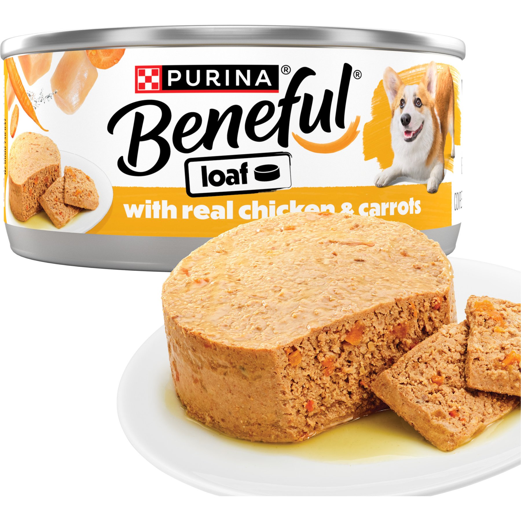 Purina Beneful Loaf Chicken & Carrot Wet Dog Food, 5.5-oz can, 12 count