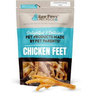 Raw Paws Dried Chicken Feet Dehydrated Dog Treats, 10 count