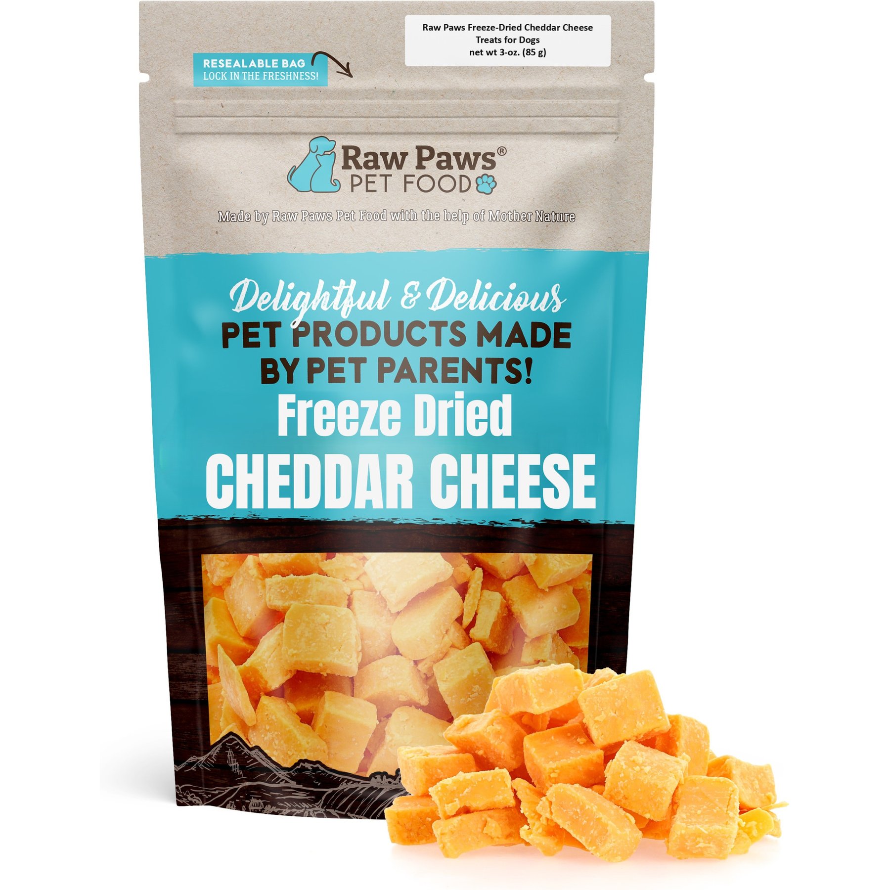 Raw Paws Cheddar Cheese Freeze-Dried Dog Treats, 6-oz bundle