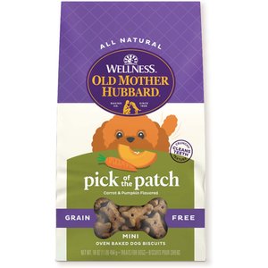 Old Mother Hubbard by Wellness Pick of the Patch Natural Grain-Free Mini Oven-Baked Biscuits Dog Treats, 16-oz bag