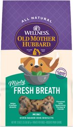 Old Mother Hubbard by Wellness Mother's Solutions Minty Fresh Breath Natural Oven-Baked Biscuits Dog Treats, 20-oz bag