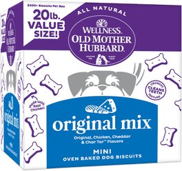 Old Mother Hubbard by Wellness Classic Original Mix Natural Mini Oven-Baked Biscuits Dog Treats, 20-lb box