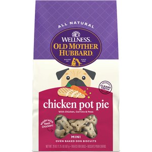 Old Mother Hubbard by Wellness Classic Chicken Pot Pie Natural Mini Oven-Baked Biscuits Dog Treats, 20-oz bag