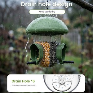LONA Love Nature Weatherproof Finch Wild Bird Tube Feeder, Green, 800-mL