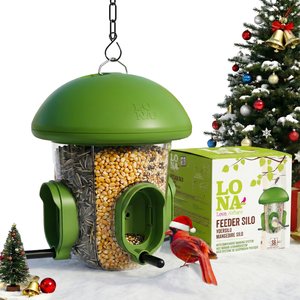 LONA Love Nature Weatherproof Finch Wild Bird Tube Feeder, Green, 800-mL