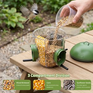 LONA Love Nature Weatherproof Finch Wild Bird Tube Feeder, Green, 800-mL