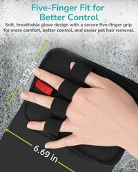Fido Fave Reusable Washable Pet Hair Remover Glove Lint Remover Electrostatic Dog & Cat Hair Removal Mitt, Black slide 2 of 7