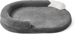 Invenho Orthopedic Egg Crate Memory Foam Removable Cover Bolster Dog Bed, Grey, XX-Large