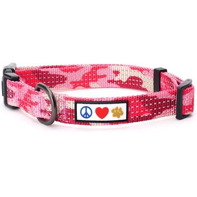 Pawtitas Pawtitas Nylon Reflective Dog Collar, Camouflage Pink, Small: 11 to 16-in neck, 5/8-in wide