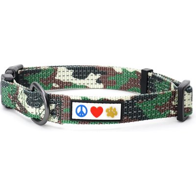 Pawtitas Pawtitas Nylon Reflective Dog Collar, Camouflage Green, Small: 11 to 16-in neck, 5/8-in wide