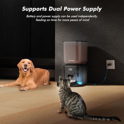 Nityers Timed Food Dispenser Battery Operated LCD Screen Automatic Plastic Cat Feeder, White, 8-L slide 2 of 9
