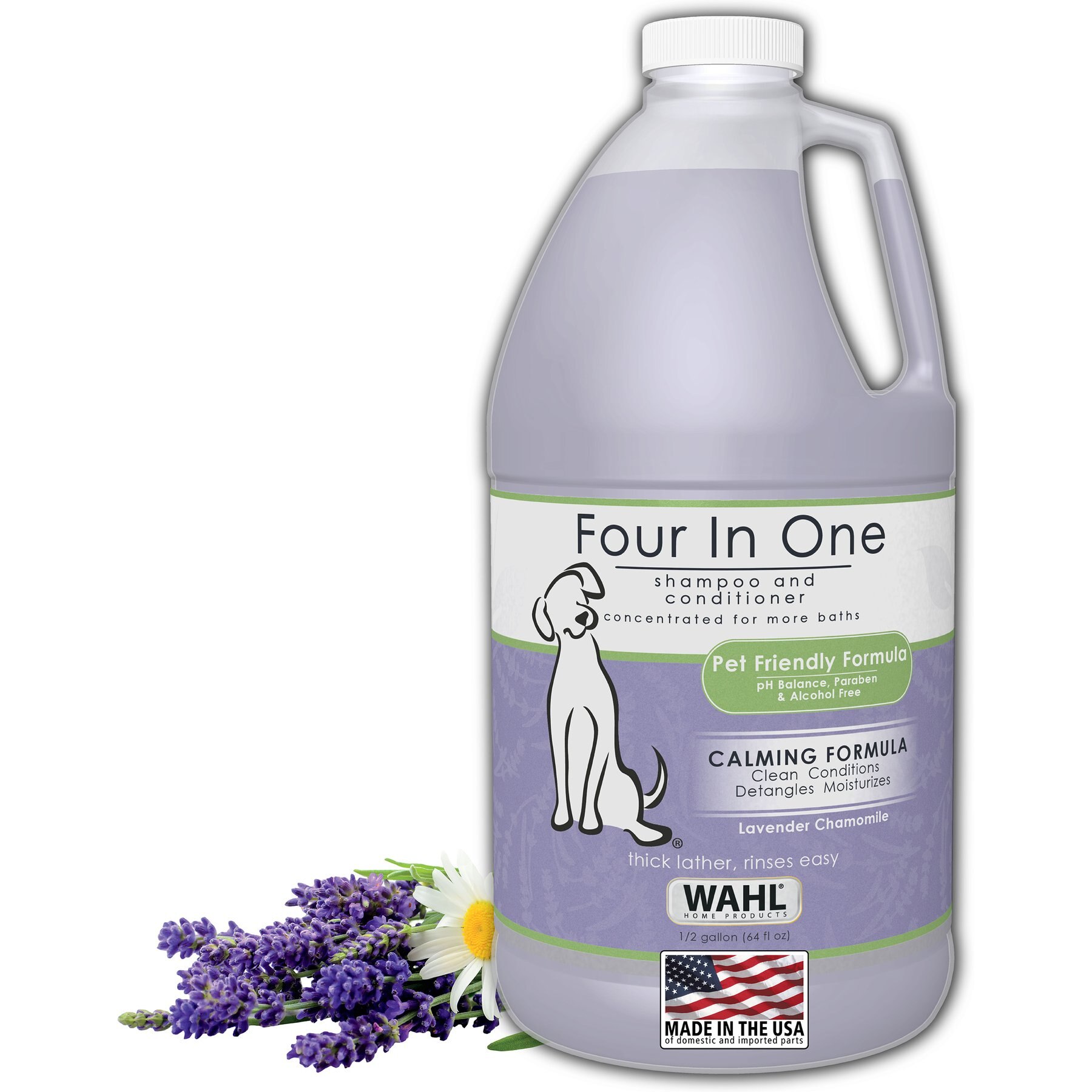 Wahl Four In One Calming Dog Shampoo, Lavender Scent, 1/2-gal bottle
