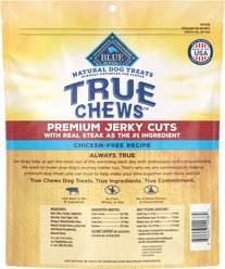 Blue Buffalo Wilderness Chicken Recipe High-Protein Adult Dry Food, 24-lb bag + Wilderness Trail Toppers Wild Cuts Chicken & Beef Flavors Variety Pack Wet Food, 3-oz pouch, case of 12 + True Chews Premium Jerky Cuts Natural Steak Dog Treats, 30-oz bag slide 2 of 9