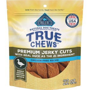 Blue Buffalo True Chews Premium Jerky Cuts Natural Duck Dog Treats, 22-oz bag