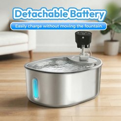 ONIZOOMI Wireless Stainless Steel Dog & Cat Water Fountain, 4-l slide 2 of 9