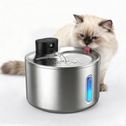 ONIZOOMI Round Smart Stainless Steel Dog & Cat Water Fountain, 4-l