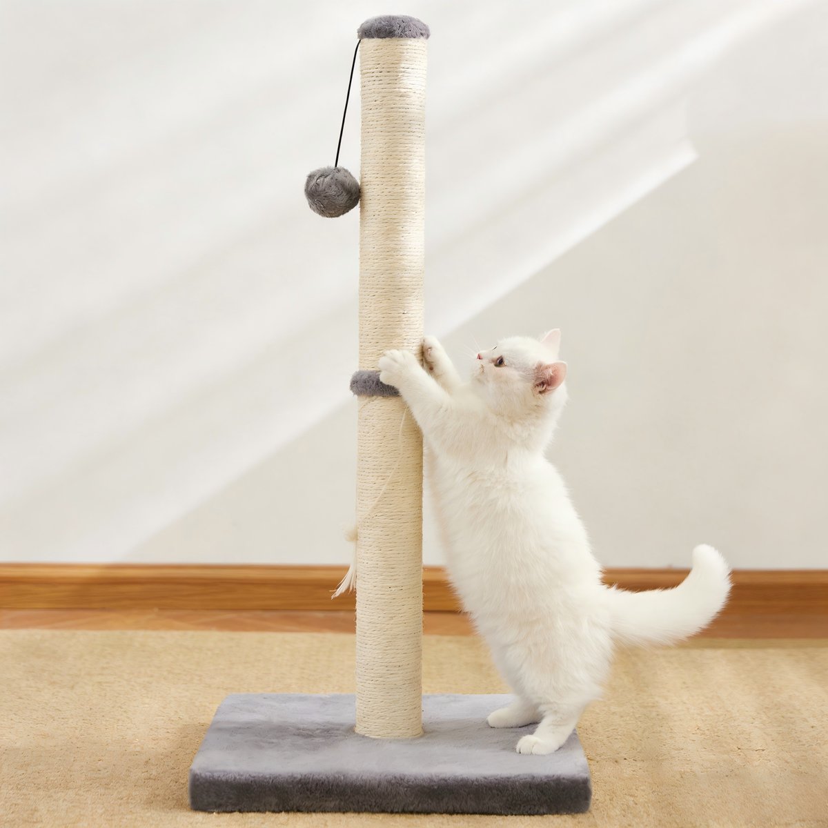 DOPZER 31.5-in Tall Sisal Cat Scratching Post, Grey