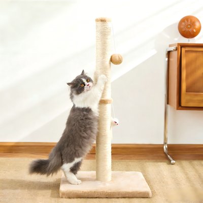DOPZER DOPZER 25-in Tall Sisal Cat Scratching Post, Beige