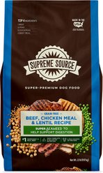 Supreme Source Beef, Chicken Meal & Lentil Recipe Dry Dog Food, 22-lb bag