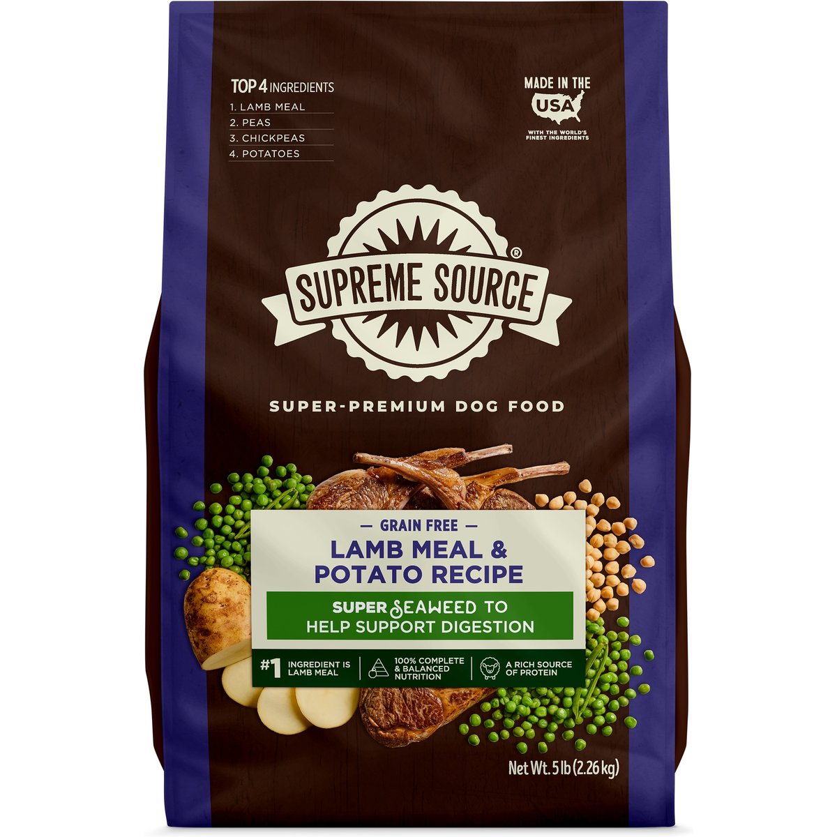 Supreme Source Grain-Free Lamb & Potato Recipe Dry Dog Food, 5-lb bag