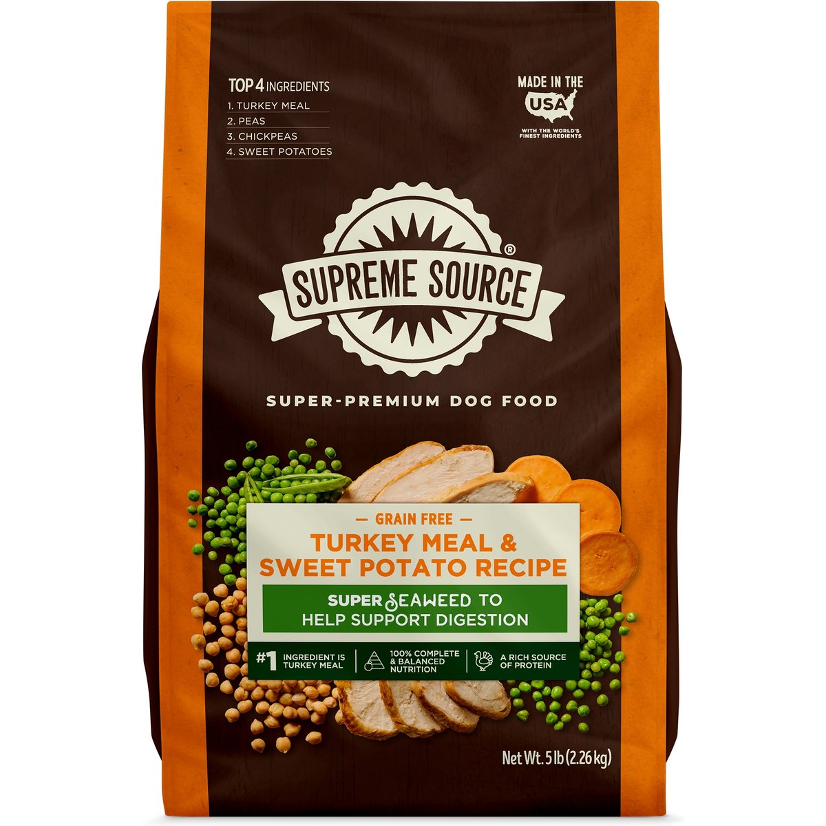 Supreme Source Grain-Free Turkey Meal & Sweet Potato Recipe Dry Dog Food, 5-lb bag