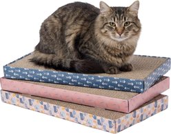 Kitty City X-Large Variety Corrugated Cardboard Cat Scratcher Toy with Catnip, Multicolor, 3 count