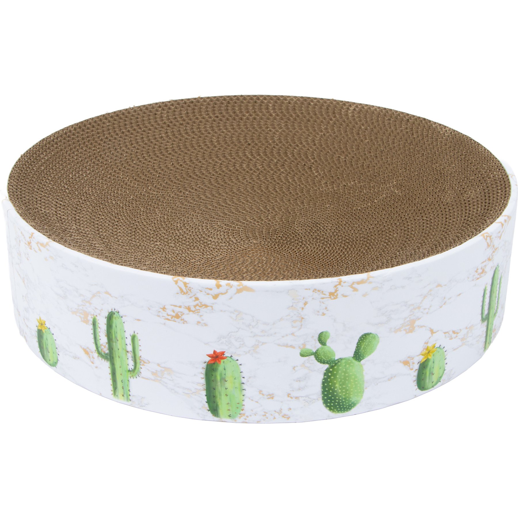 Kitty City Cacti Print Scratcher Bed Cat Toy, Multicolor