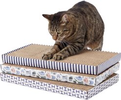 Kitty City X-Large Spring Mix Corrugated Cardboard Cat Scratcher with Catnip, Multicolor, 3 count