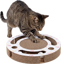 Kitty City Corrugate Track Scratcher Ball Cat Toy, Multicolor