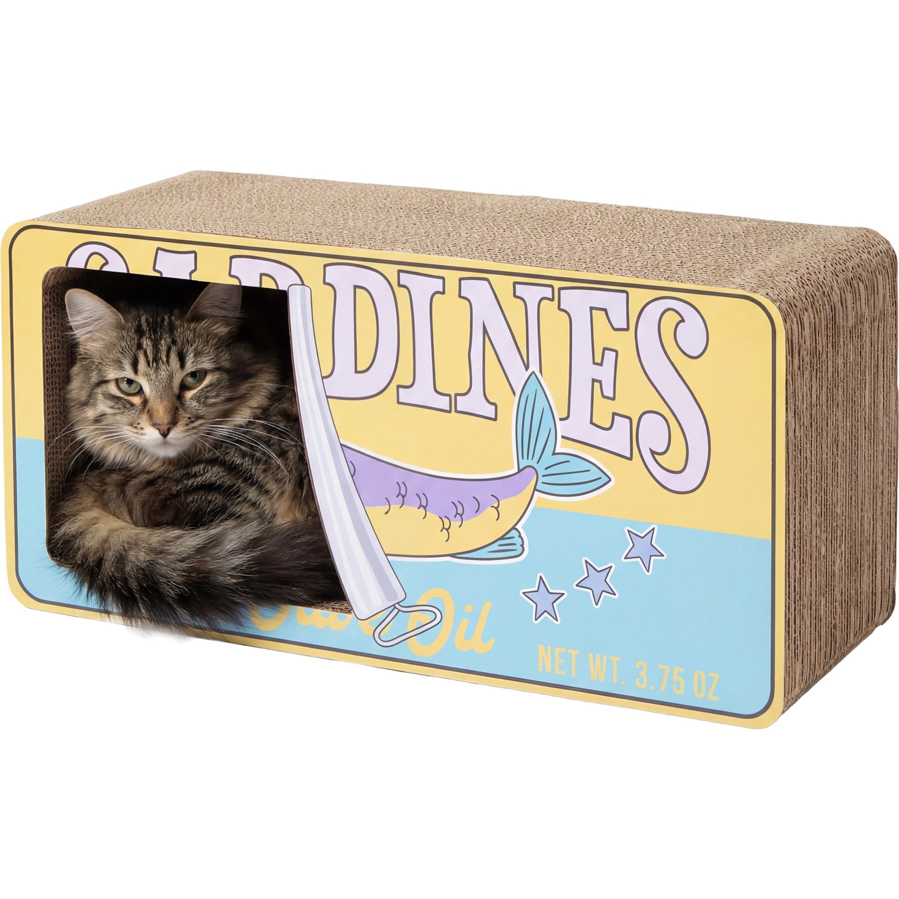 Kitty City Sardine Can Scratcher House Cat Toy, Multicolor