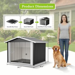jansno 2-in-1 Metal Dog House & Storage Shed Shelter, Black slide 2 of 9