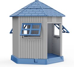 jansno Indoor & Outdoor Dog House with Elevated Floor & Air Vents, Blue