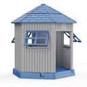 jansno Indoor & Outdoor Dog House with Elevated Floor & Air Vents, Blue