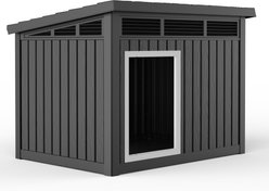 jansno Indoor & Outdoor Weatherproof Roof Dog House, Black
