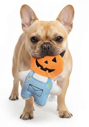 Petlou Halloween Trick Or Treat Pals Scarecrows Squeaky Dog Plush Toy, 7-in, 2 count slide 2 of 3