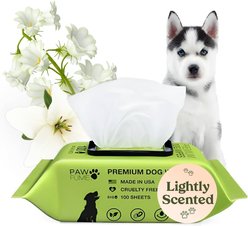 Pawfume Hypoallergenic & Gentle Dog Grooming Wipes, 100 count